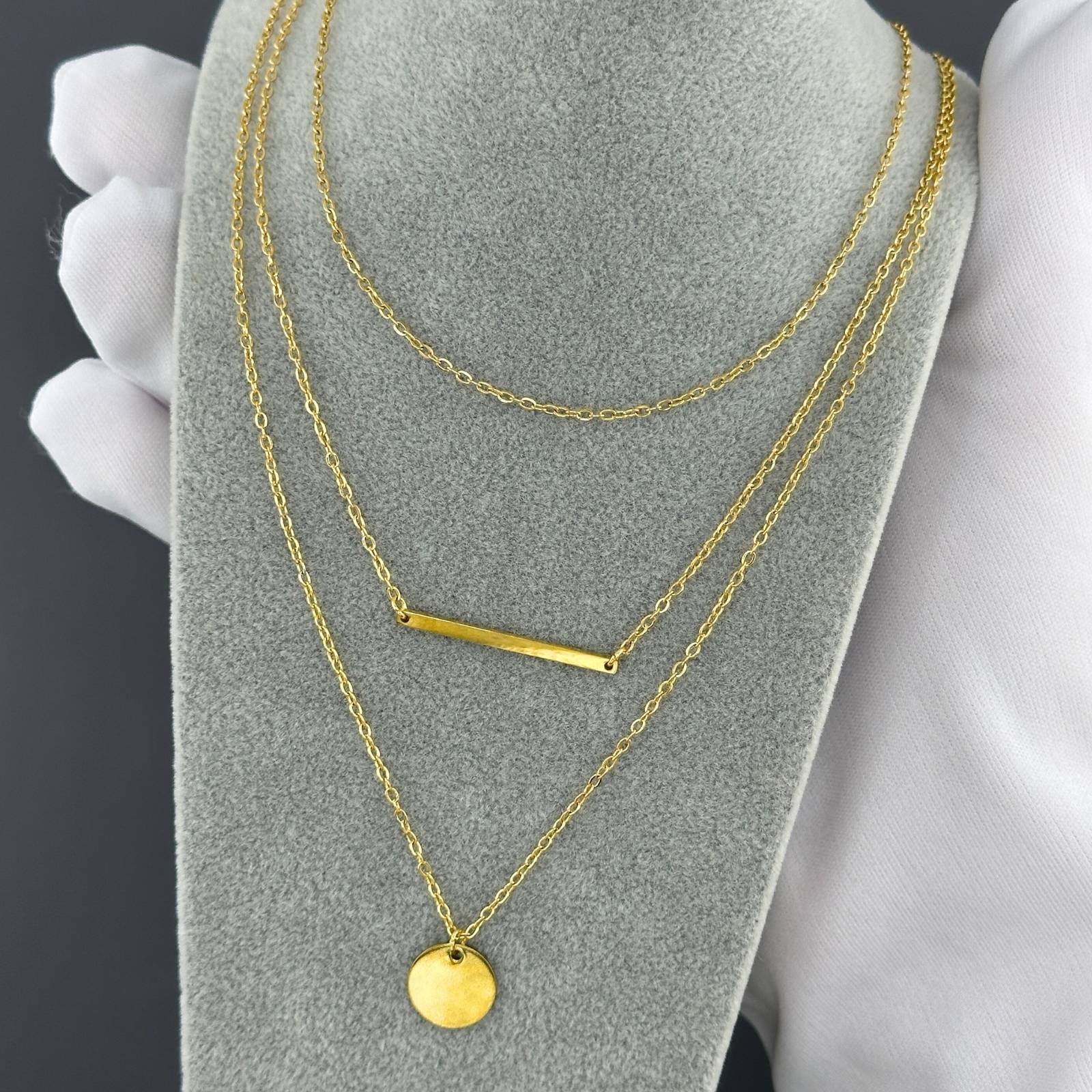 18k Gold plated layered necklace
