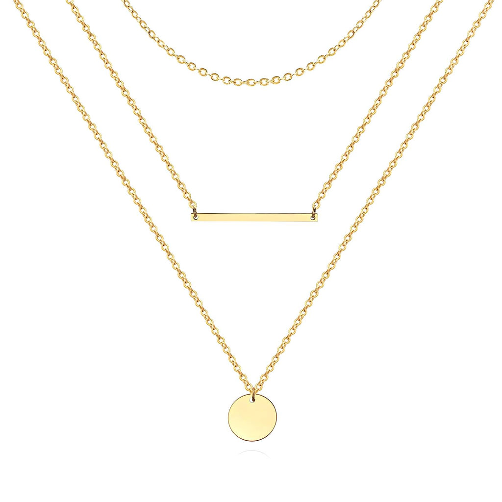 18k Gold plated layered necklace
