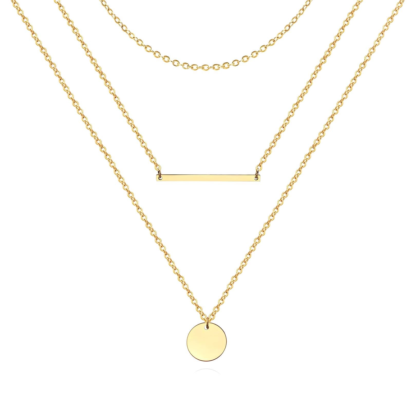18k Gold plated layered necklace