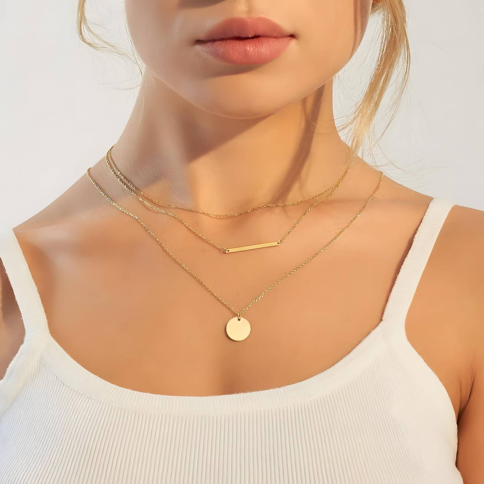 18k Gold plated layered necklace