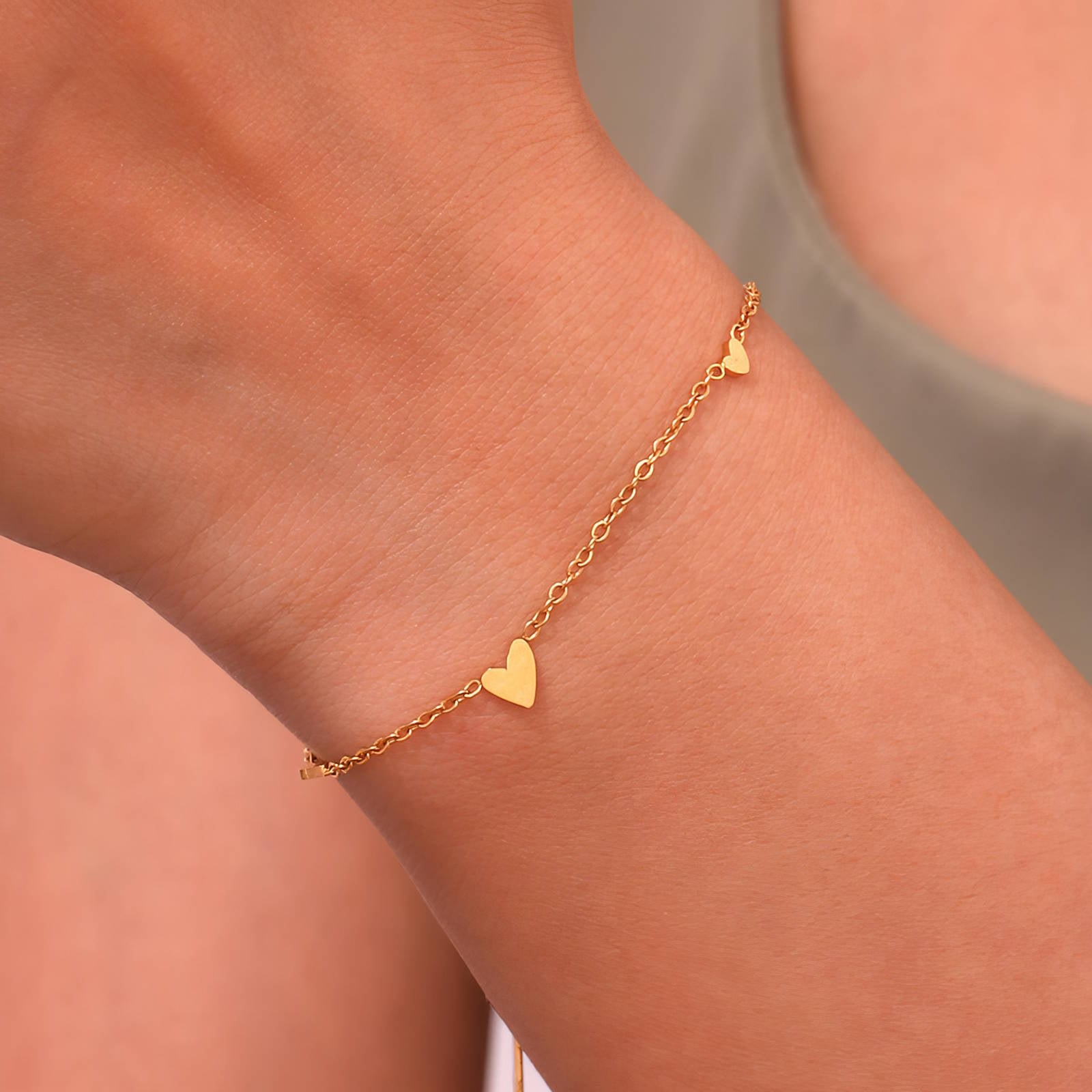 3 hearts 18k Gold plated bracelet