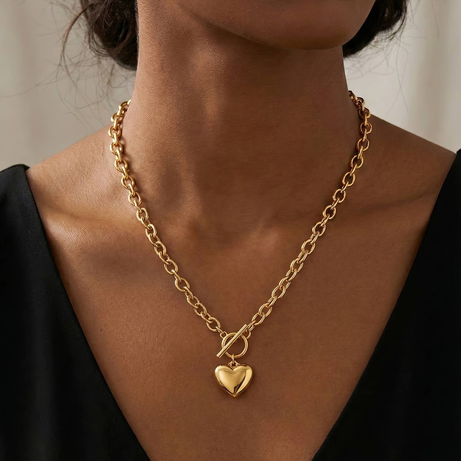 18k Gold plated heart necklace