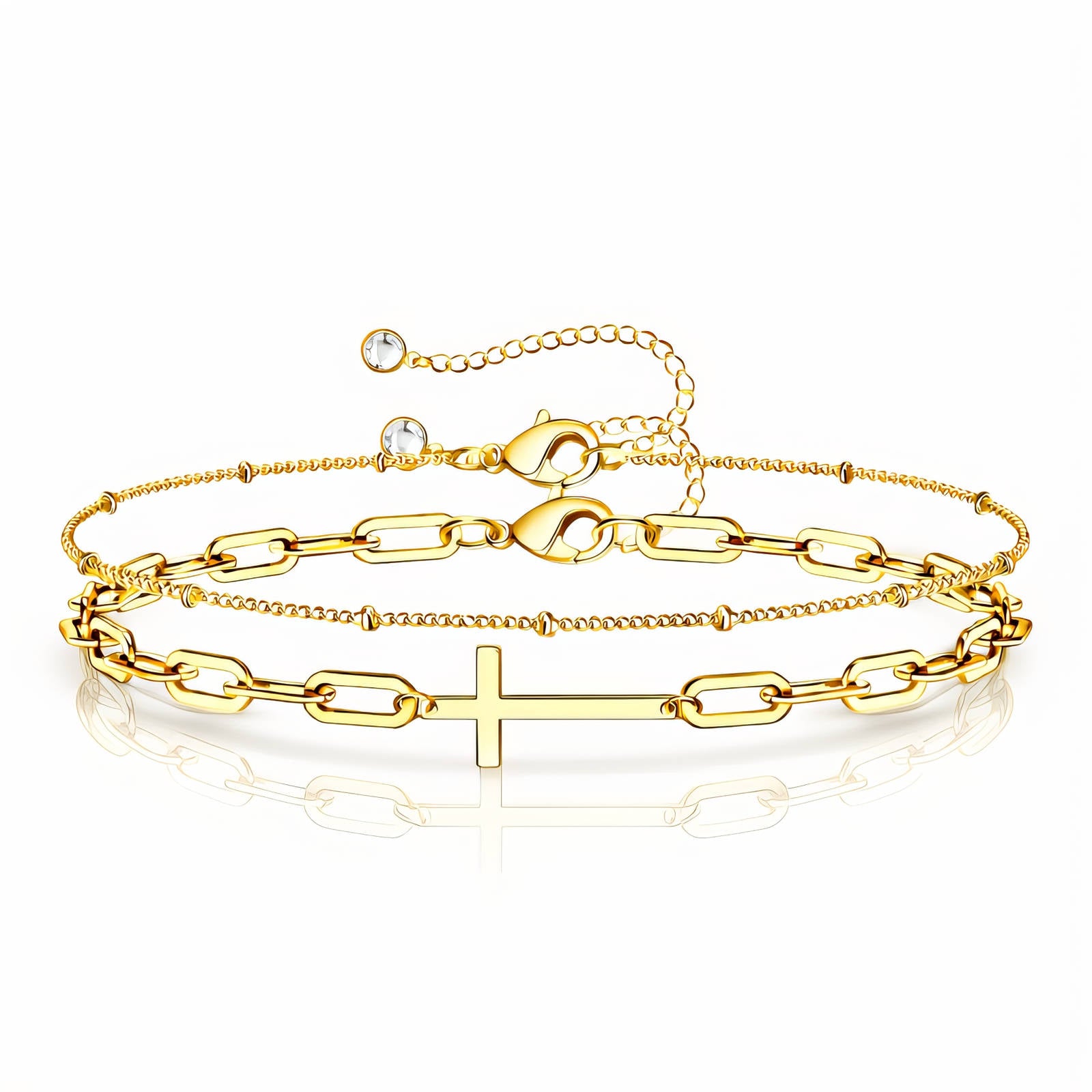 18k Gold plated cross bracelet