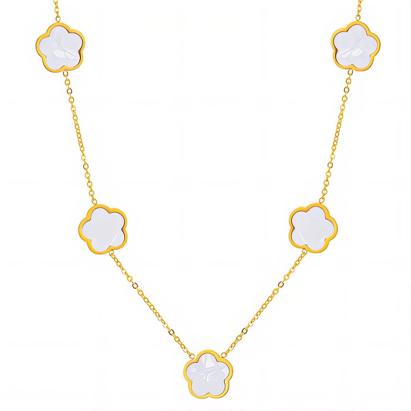 Meadow flower 18k gold plated necklace
