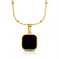 18k Gold plated square pendant necklace