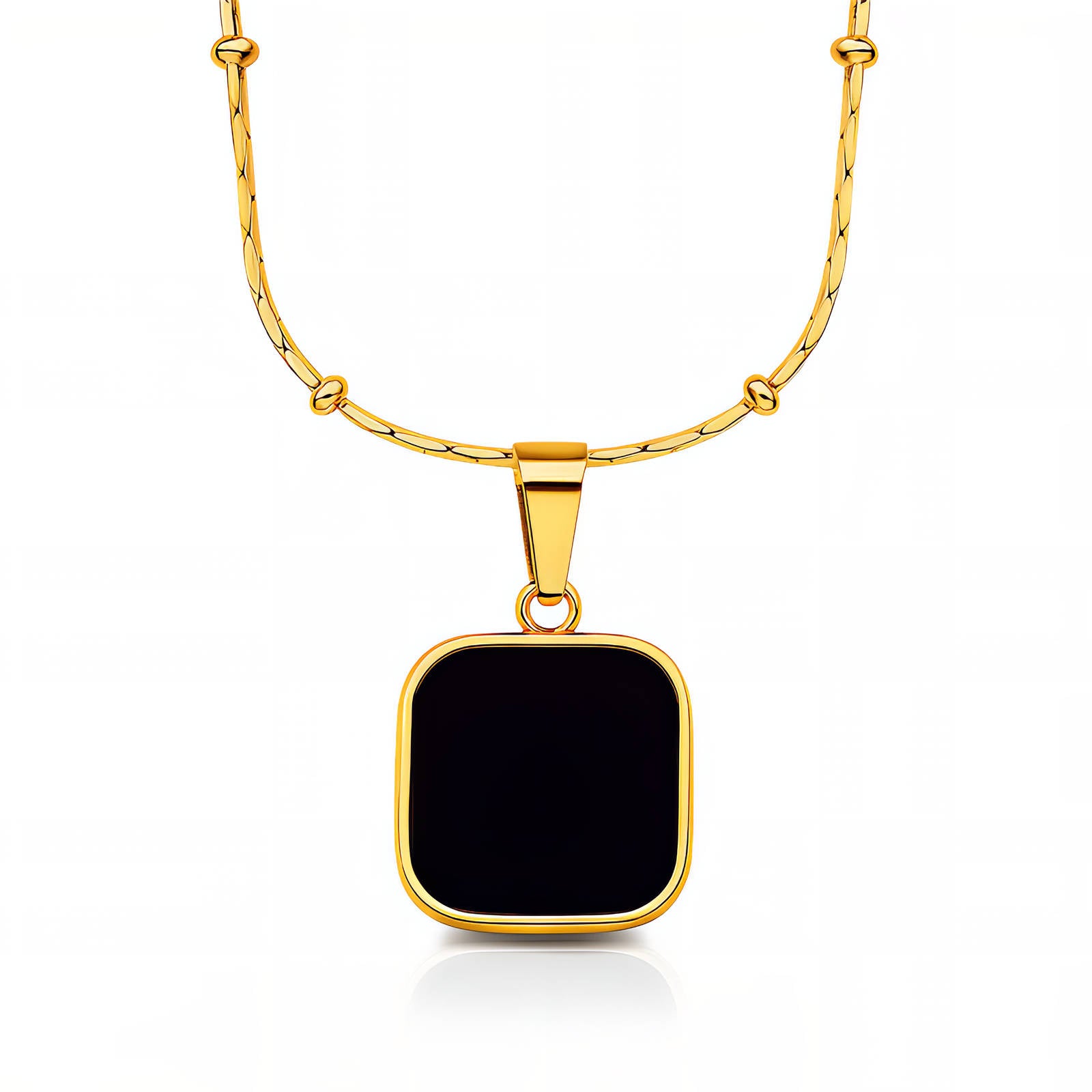 18k Gold plated square pendant necklace