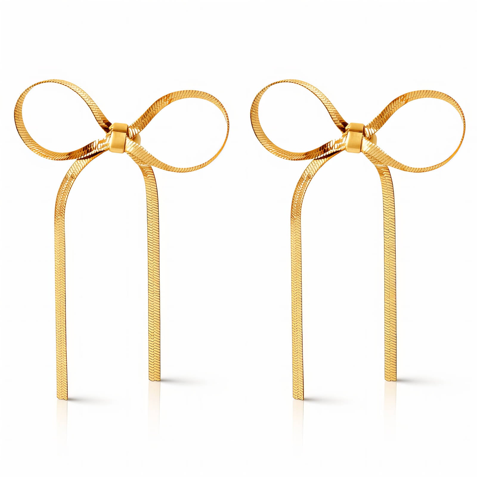 18k Gold plated bow earrings